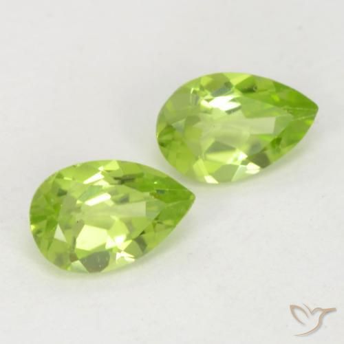 0.96 ctw Green Peridot Stones, Natural Peridot in Pear Facet Shape for Sale