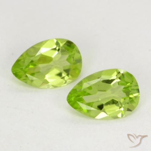 0.77ctw Natural Light Green Peridot, Pear Shape, VVS-VS