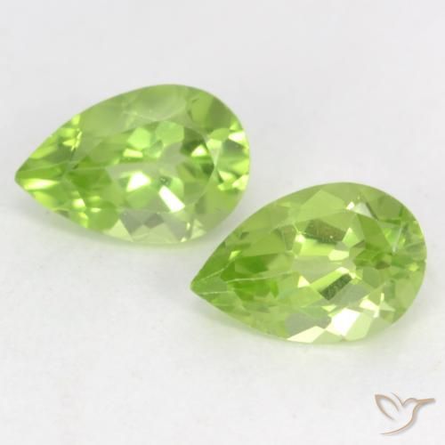 0.93 ct Pear Cut Peridot, 6.1 x 4.1 mm From China, Photo A