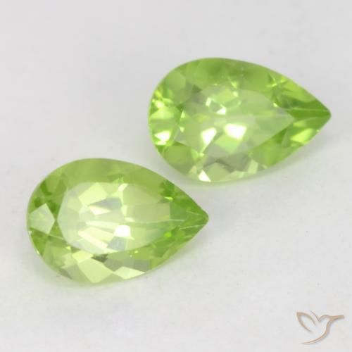 0.93 ctw Green Peridot Stones, Natural Peridot in Pear Facet Shape for Sale