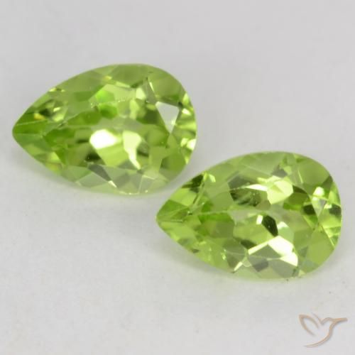 0.96 ct Pear Cut Peridot, 6 x 4.2 mm From China, Photo A