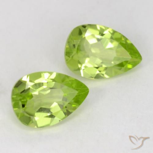 0.90 ctw Green Peridot Stones, Natural Peridot in Pear Facet Shape for Sale