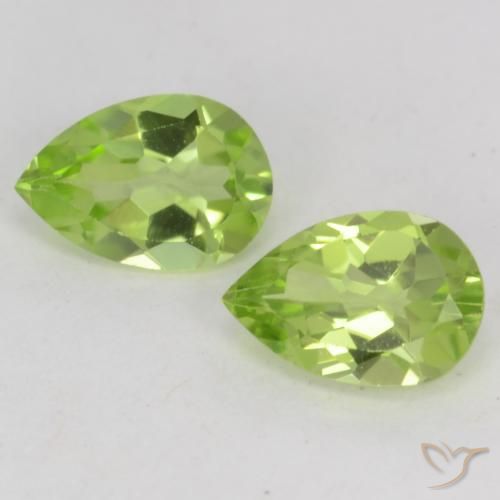 0.83ctw Natural Light Lively Green Peridot, Pear Shape, VVS-VS