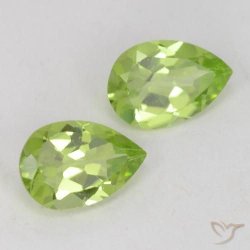 0.83 ctw Green Peridot Stones, Natural Peridot in Pear Facet Shape for Sale