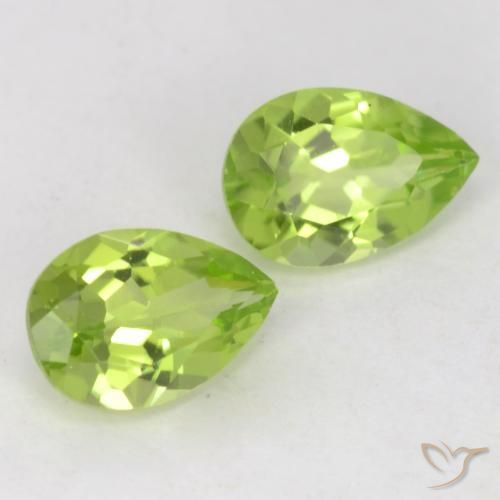 0.93 ctw Green Peridot Stones, Natural Peridot in Pear Facet Shape for Sale