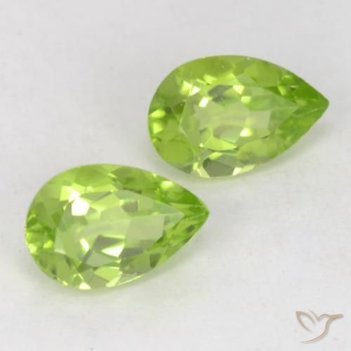 0.99 ctw Green Peridot Stones, Natural Peridot in Pear Facet Shape for Sale