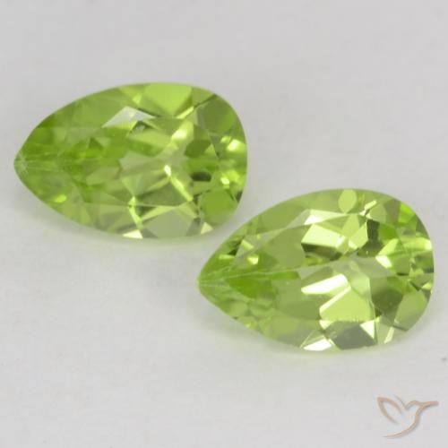 0.93ctw Natural Light Lively Green Peridot, Pear Shape, VVS-VS