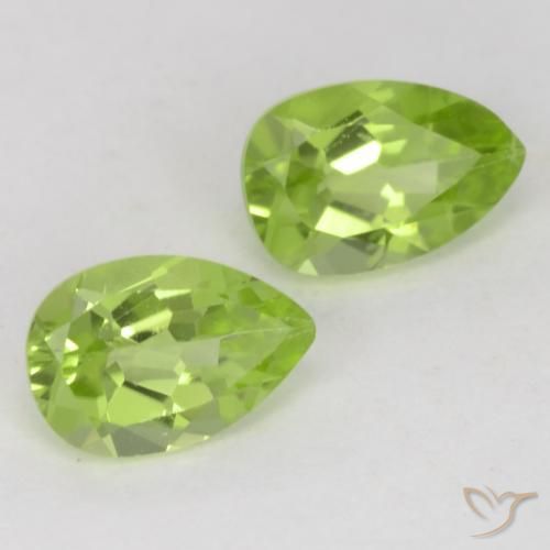 0.93 ctw Green Peridot Stones, Natural Peridot in Pear Facet Shape for Sale