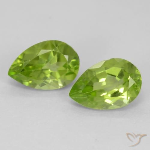 0.98 ct Pear Cut Peridot, 6.1 x 4.1 mm From China, Photo A