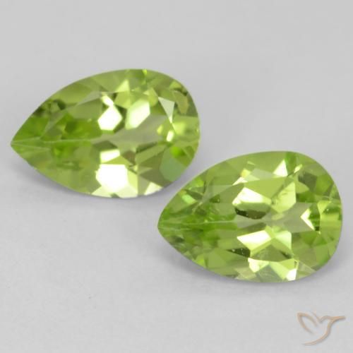0.81 ct Pear Cut Peridot, 5.8 x 4.1 mm From China, Photo A