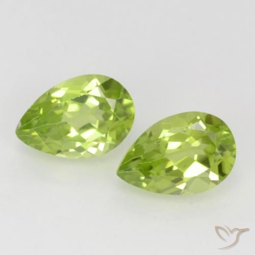 1.03 ct Pear Cut Peridot, 6 x 4.1 mm From China, Photo A