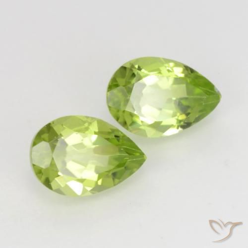 1.03 ctw Green Peridot Stones, Natural Peridot in Pear Facet Shape for Sale