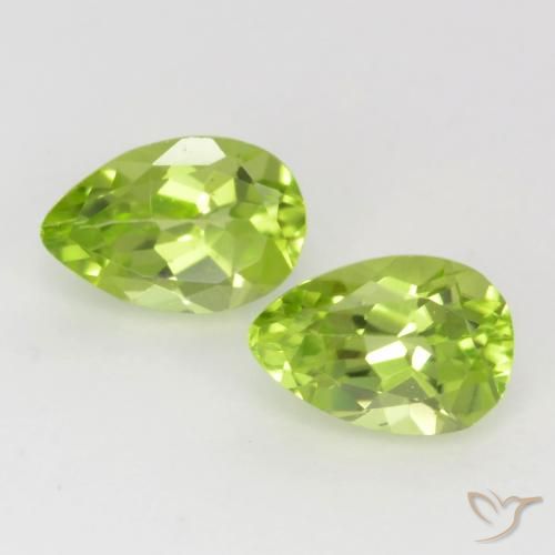 0.91ctw Natural Light Lively Green Peridot, Pear Shape, VVS-VS