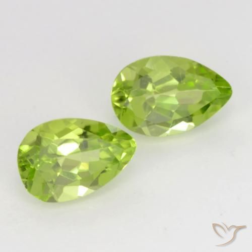 0.91 ctw Green Peridot Stones, Natural Peridot in Pear Facet Shape for Sale