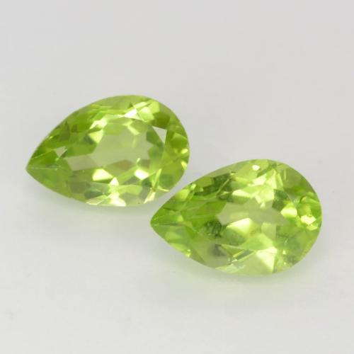 Verde vivo claro Peridoto Gema - 0.5ct Corte en forma de pera (ID: 543738)