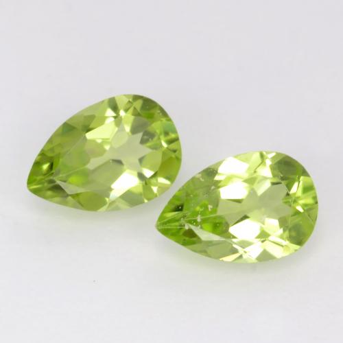 Vert vif et léger Péridot gemme - 0.4ct Poire facette (ID: 543742)