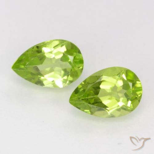 1.01 ct Pear Cut Peridot, 6 x 4 mm From China, Photo A