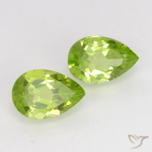 1.01 ctw Green Peridot Stones, Natural Peridot in Pear Facet Shape for Sale