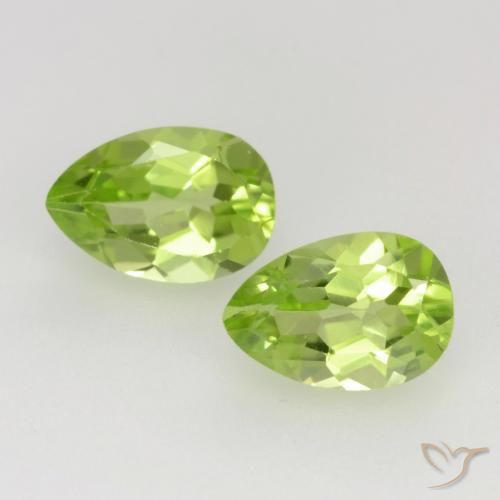0.94 ct Pear Cut Peridot, 6.1 x 4.1 mm From China, Photo A
