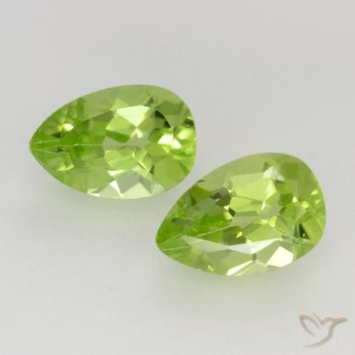 0.98 ct Pear Cut Peridot, 6 x 4.1 mm From China, Photo A