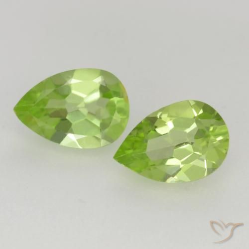 0.75ctw Natural Light Lively Green Peridot, Pear Shape, VVS-VS