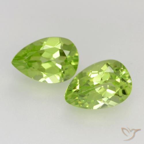 1.12ctw Natural Light Lively Green Peridot, Pear Shape, VVS-VS