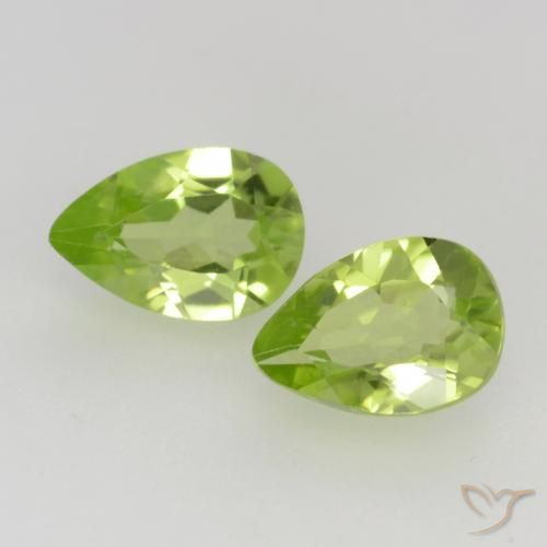 0.82ctw Natural Light Lively Green Peridot, Pear Shape, VVS-VS