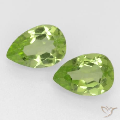 0.91 ct Pear Cut Peridot, 6 x 4.2 mm From China, Photo A