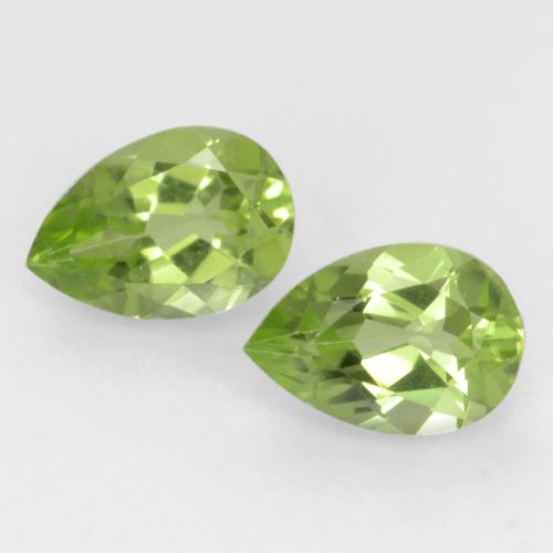 Verde vivo claro Peridoto Gema - 0.4ct Corte en forma de pera (ID: 544016)