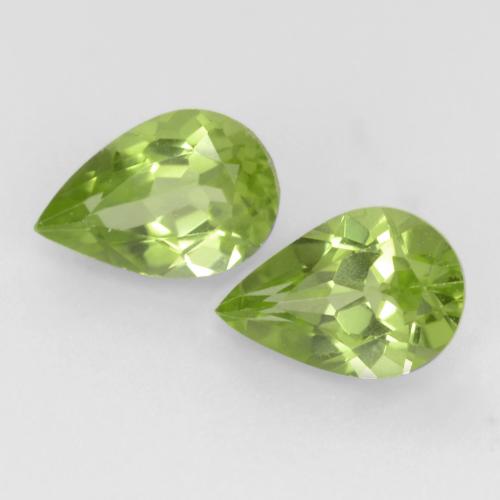 Light Lively Green Хризолит Камень - 0.4ct Фасетная Груша (ID: 544019)