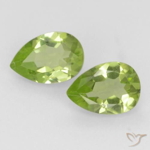 0.74 ct Pear Cut Peridot, 6 x 4 mm From China, Photo A