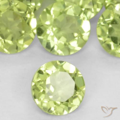24.44 ctw Green Peridot Stones, Natural Peridot in Round Facet Shape for Sale