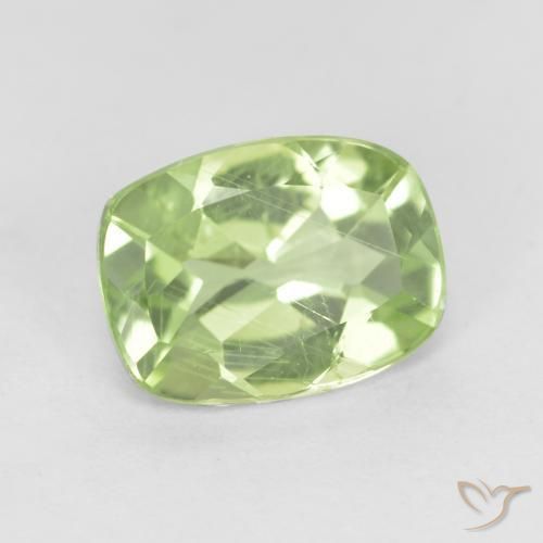 1.29 ct Green Peridot Stone, Natural Peridot in Cushion-Cut Shape for Sale