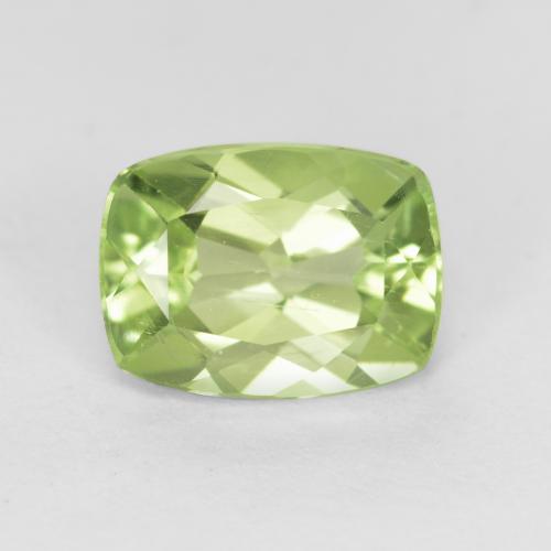 Verde cálido Peridoto Gema - 1.4ct Corte en Forma Cojín (ID: 554088)