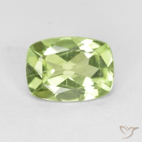 1.08ct Natural Medium Green Peridot, Cushion, VS