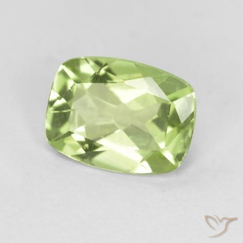 1.08 ct Green Peridot Stone, Natural Peridot in Cushion-Cut Shape for Sale