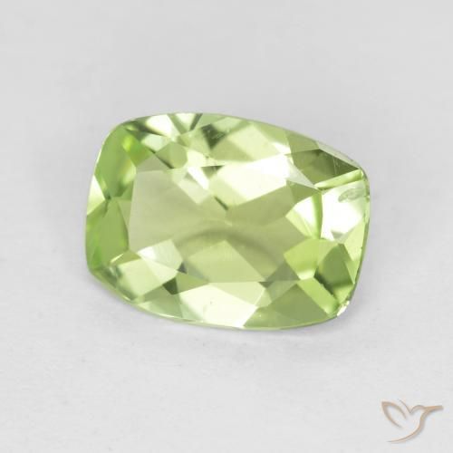 1.03 ct Green Peridot Stone, Natural Peridot in Cushion-Cut Shape for Sale