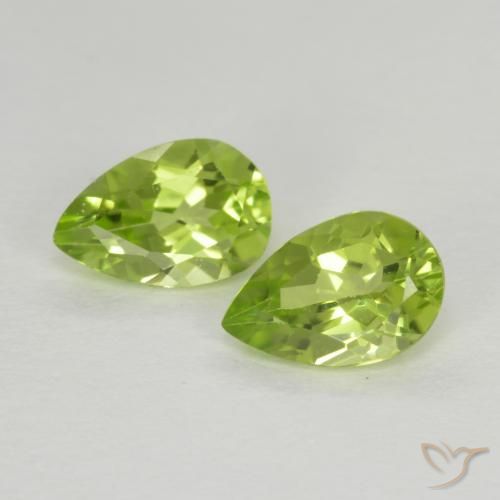 Medium Green Peridot Gem - 0.5ct Pear Facet (ID: 554450)