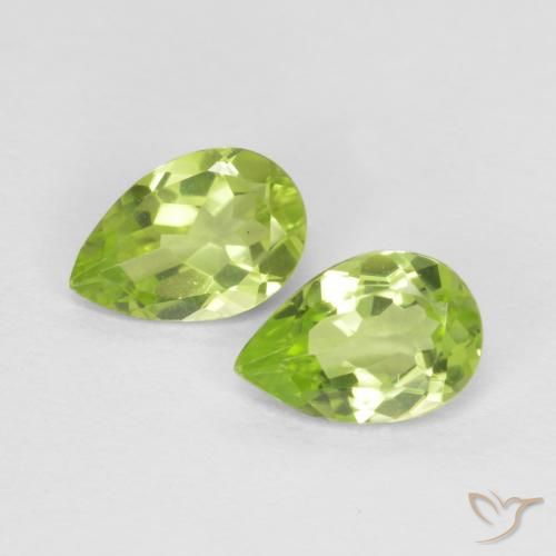 0.83 ct Pear Cut Peridot, 5.9 x 4 mm From China, Photo A