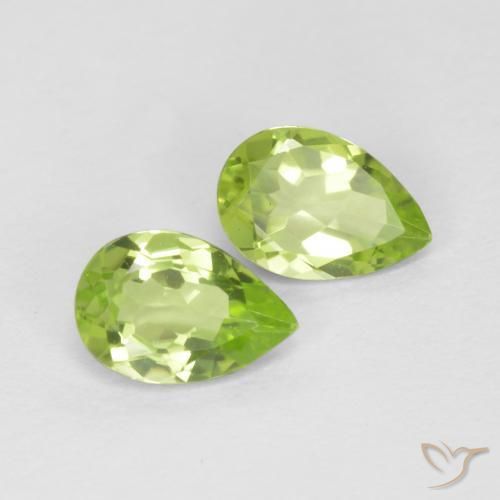 0.83 ctw Green Peridot Stones, Natural Peridot in Pear Facet Shape for Sale