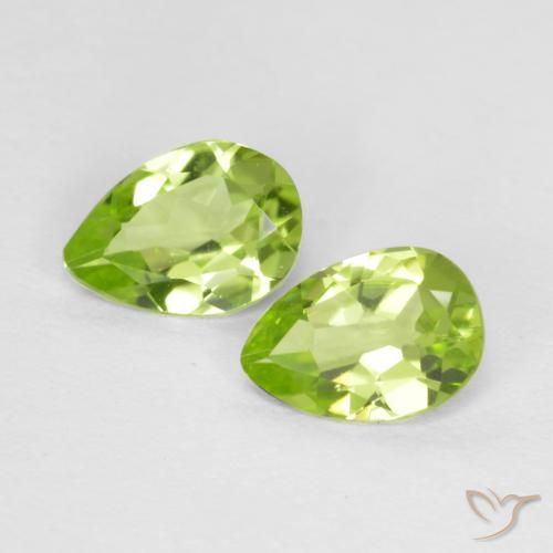 0.77 ct Pear Cut Peridot, 6.1 x 4.3 mm From China, Photo A