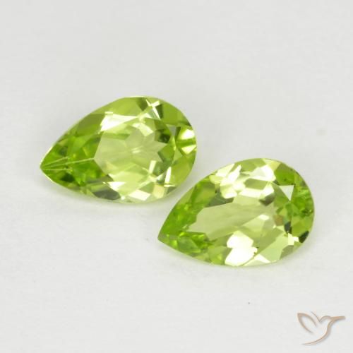 0.79 ct Pear Cut Peridot, 6.1 x 4.1 mm From China, Photo A