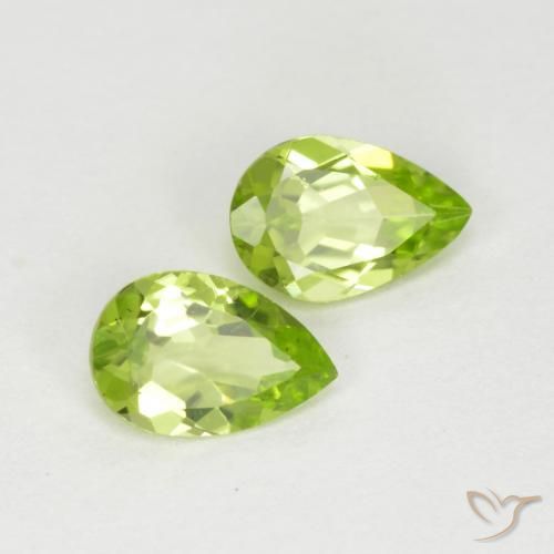 0.79 ctw Green Peridot Stones, Natural Peridot in Pear Facet Shape for Sale