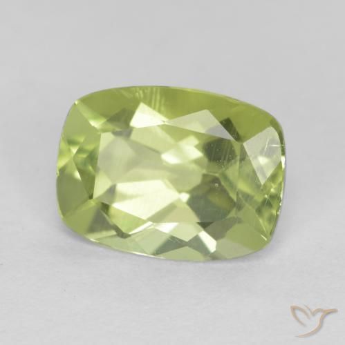 1.26 ct Green Peridot Stone, Natural Peridot in Cushion-Cut Shape for Sale