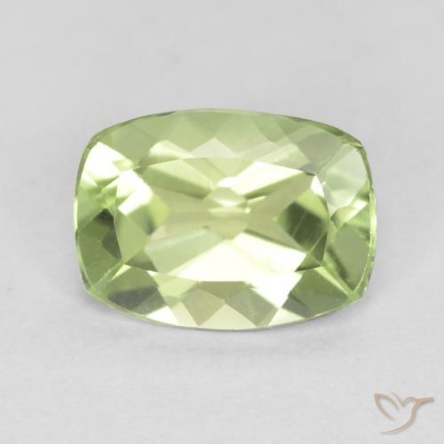 1.21ct Natural Light Lively Green Peridot, Cushion, VVS-VS