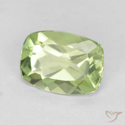 1.21 ct Green Peridot Stone, Natural Peridot in Cushion-Cut Shape for Sale