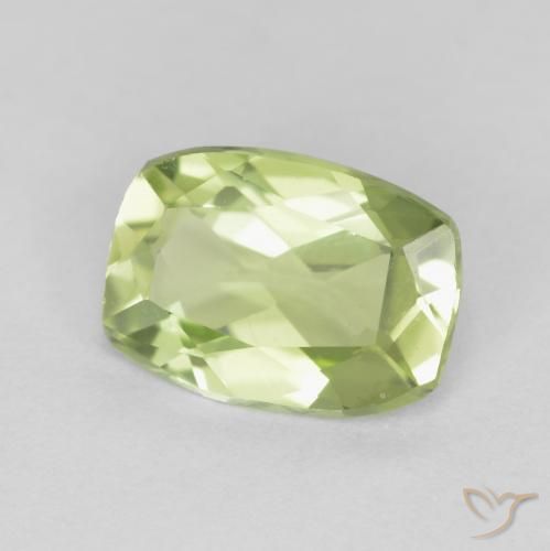 0.99 ct Green Peridot Stone, Natural Peridot in Cushion-Cut Shape for Sale