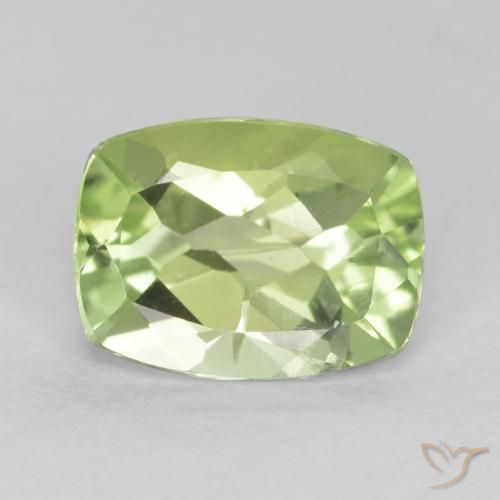 1.41ct Natural Light Lively Green Peridot, Cushion, VS