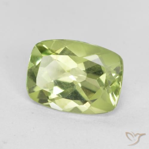 1.31 ct Green Peridot Stone, Natural Peridot in Cushion-Cut Shape for Sale