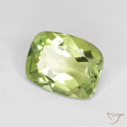 1.14 ct Green Peridot Stone, Natural Peridot in Cushion-Cut Shape for Sale